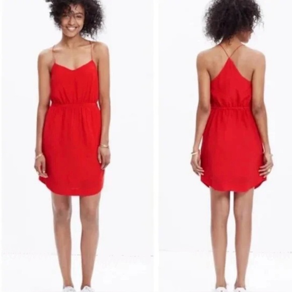 Madewell Dresses & Skirts - Madewell Starview Silk Sleeveless Cami Slip Dress Red Orange Size 2 - NWOT